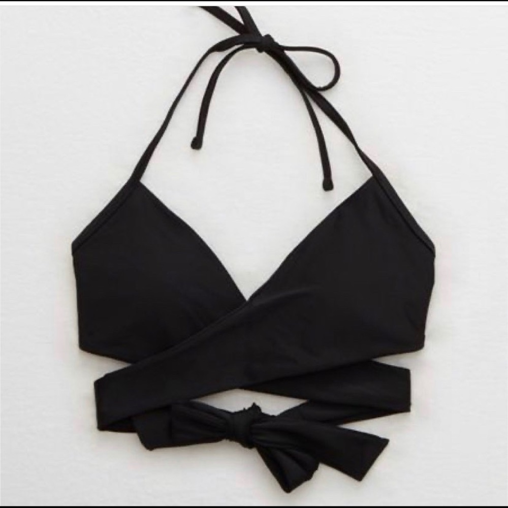 Black laced bathing suit top
